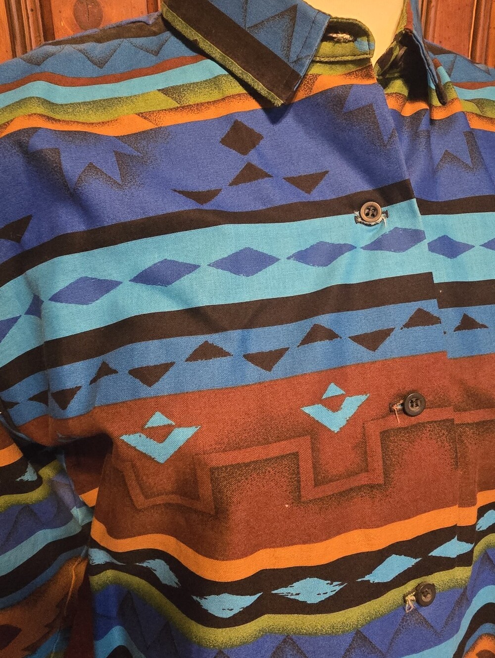 Roper Shirt Vintage Aztec Southwestern Long Sleeve Button Up Women’s Large USA - Picture 2 of 9
